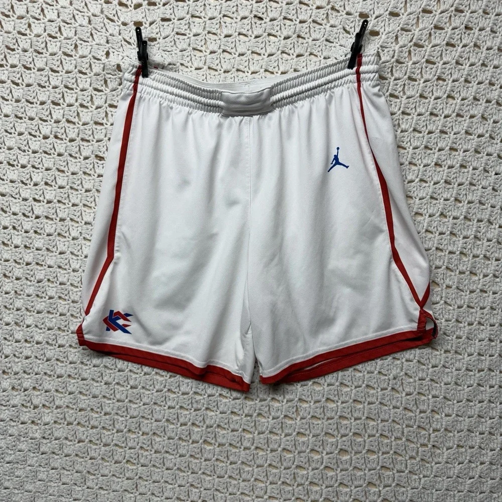 Air Jordan Shorts Mens Sz L White Jumpman Logo Drawstring Stretch